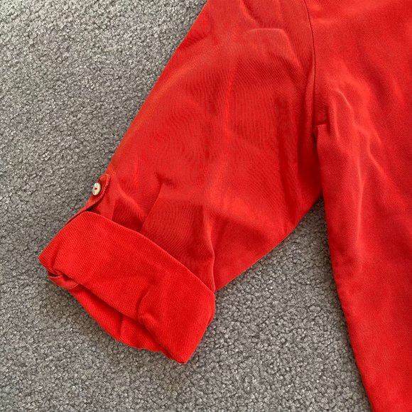 Soft Surroundings Tencel Tunic in Red Orange Long Sleeved Top NEW US Small - Picture 8 of 10